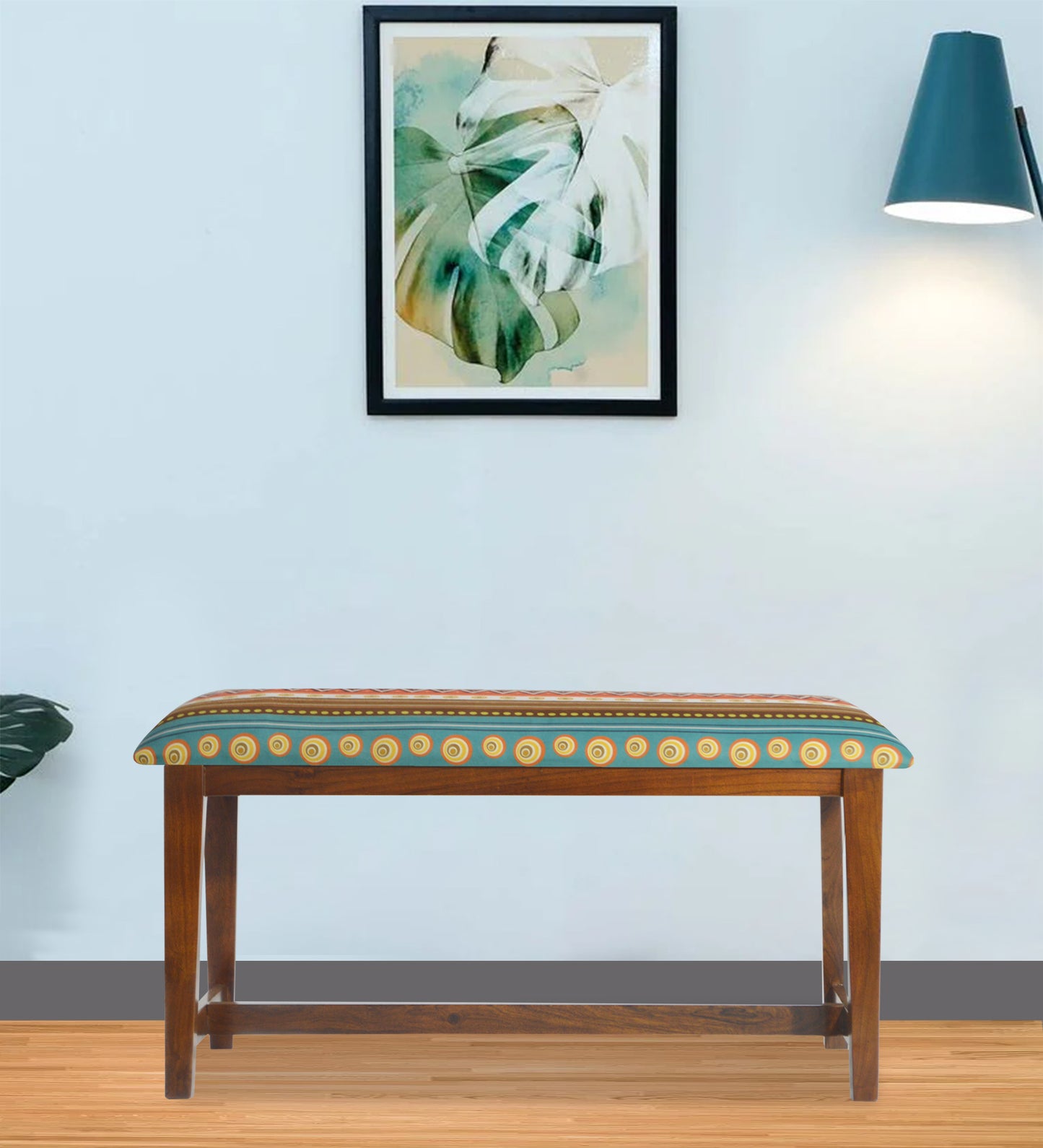 Veda Upholstered Bench (Geometric Motifs)