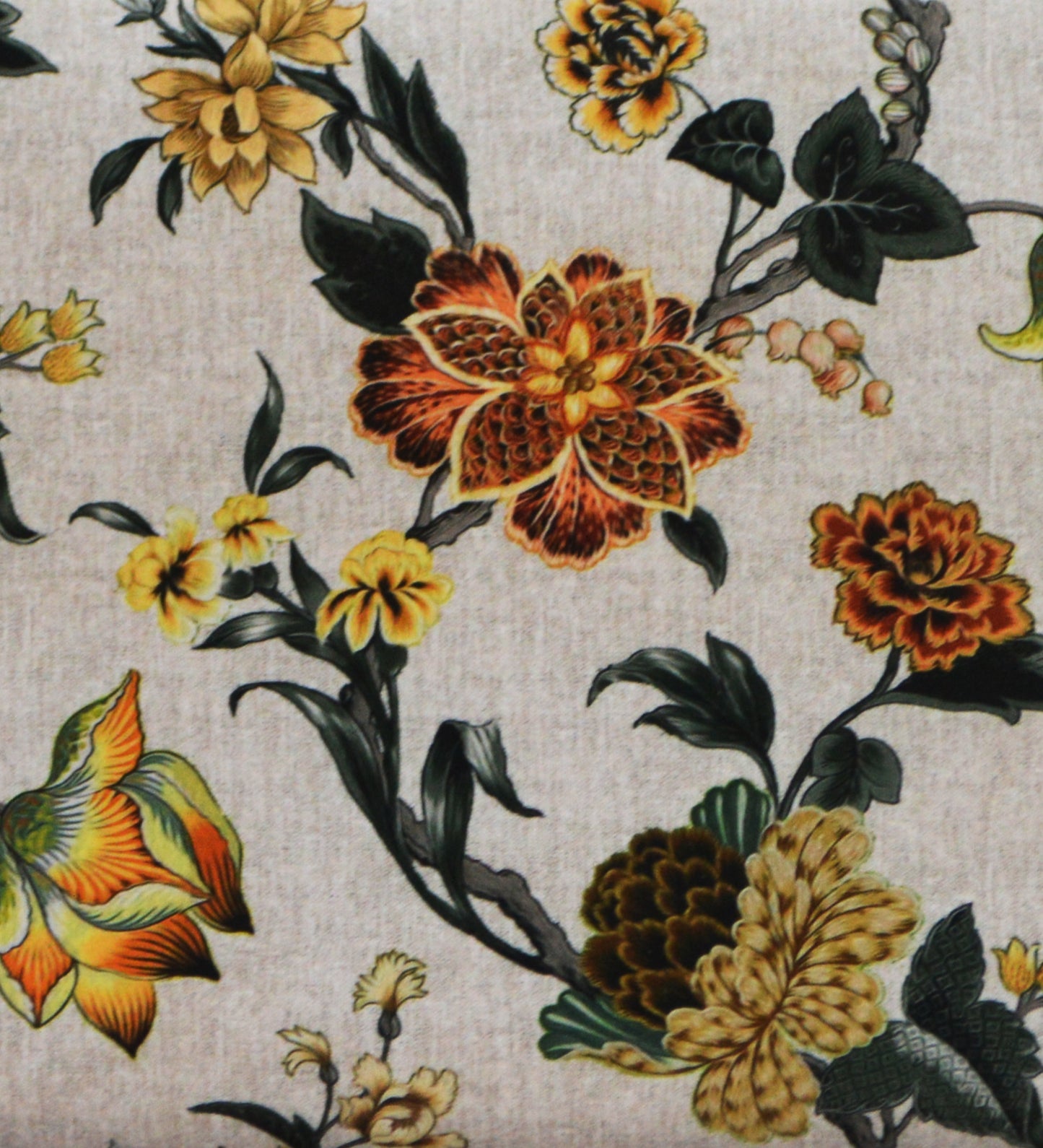 Veda Upholstered Bench (Organic Floral Pattern White)