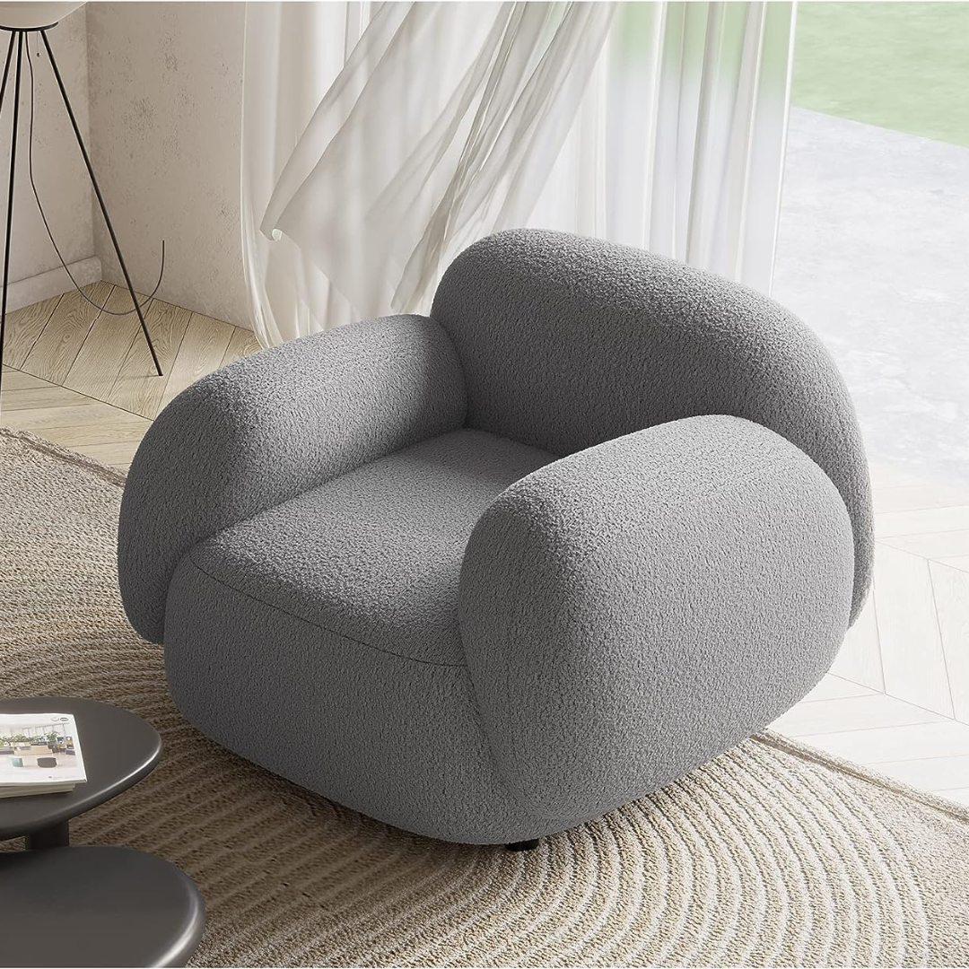 Buy Comfy Grey 1-Seater Sofa lounge chairs – Globally Indian