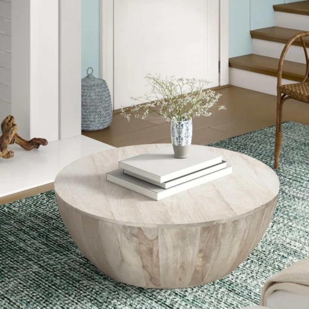 Solid Wood Single Drum Coffee Table