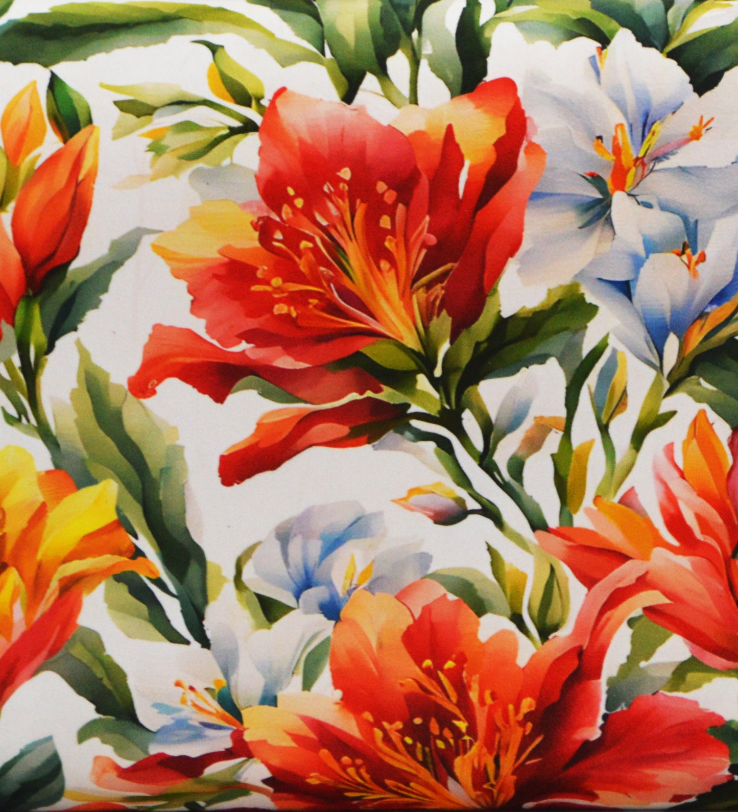 Veda Upholstered Bench (Organic Floral Pattern Tropical Floral)