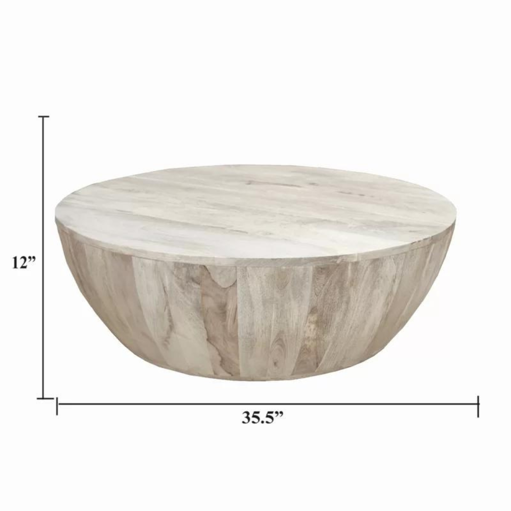 Solid Wood Single Drum Coffee Table