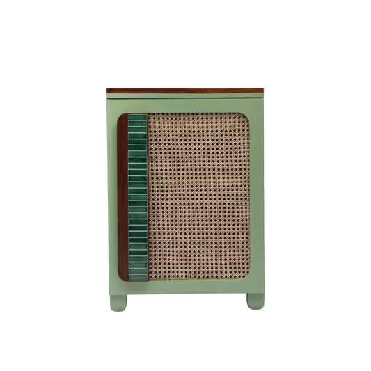 Cane Elegance Single Door Cabinet