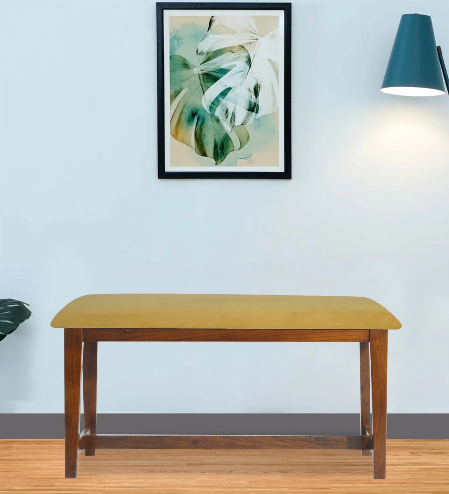 Veda Upholstered Bench (Yellow)