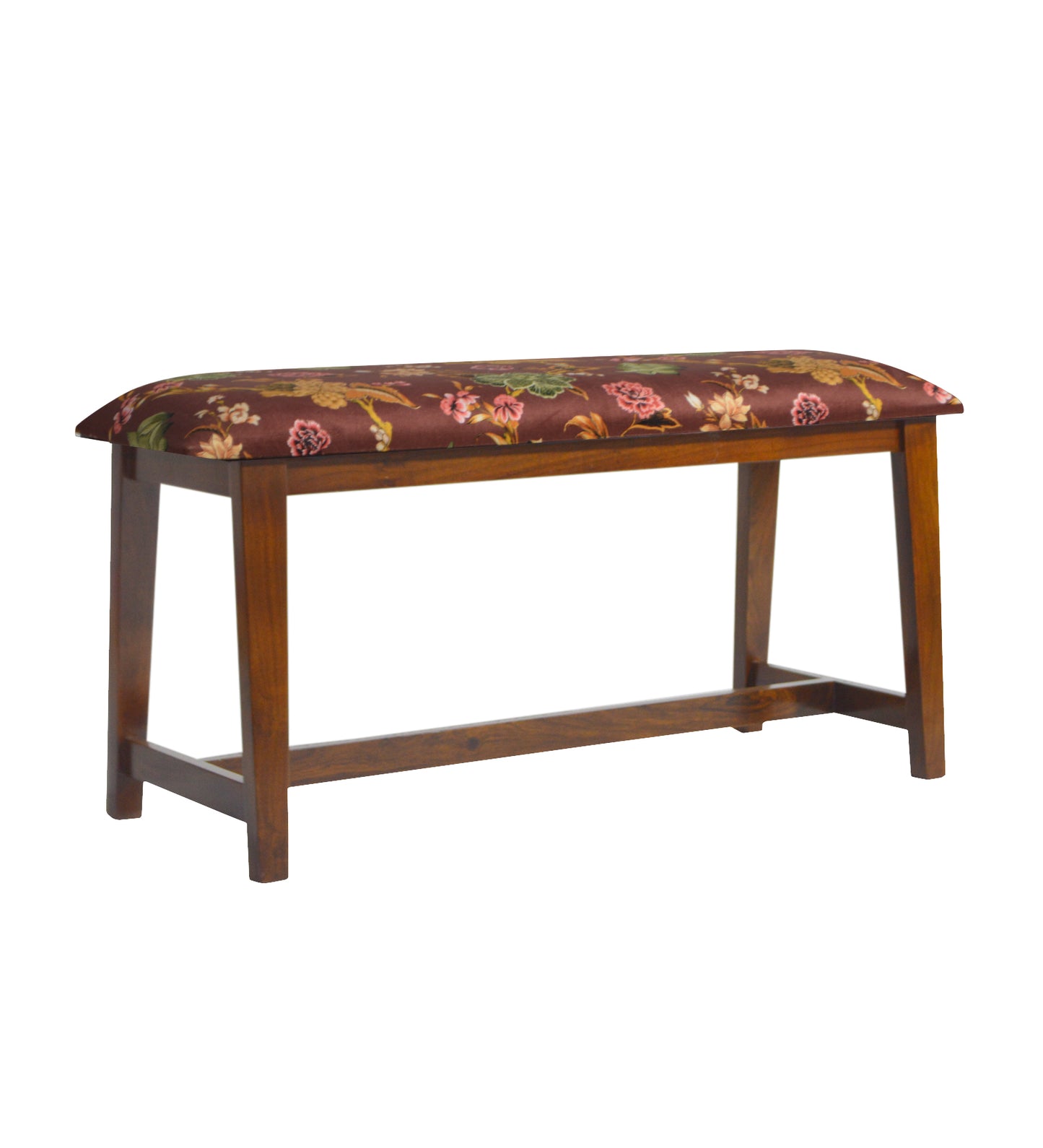 Veda Upholstered Bench (Organic Floral Maroon)