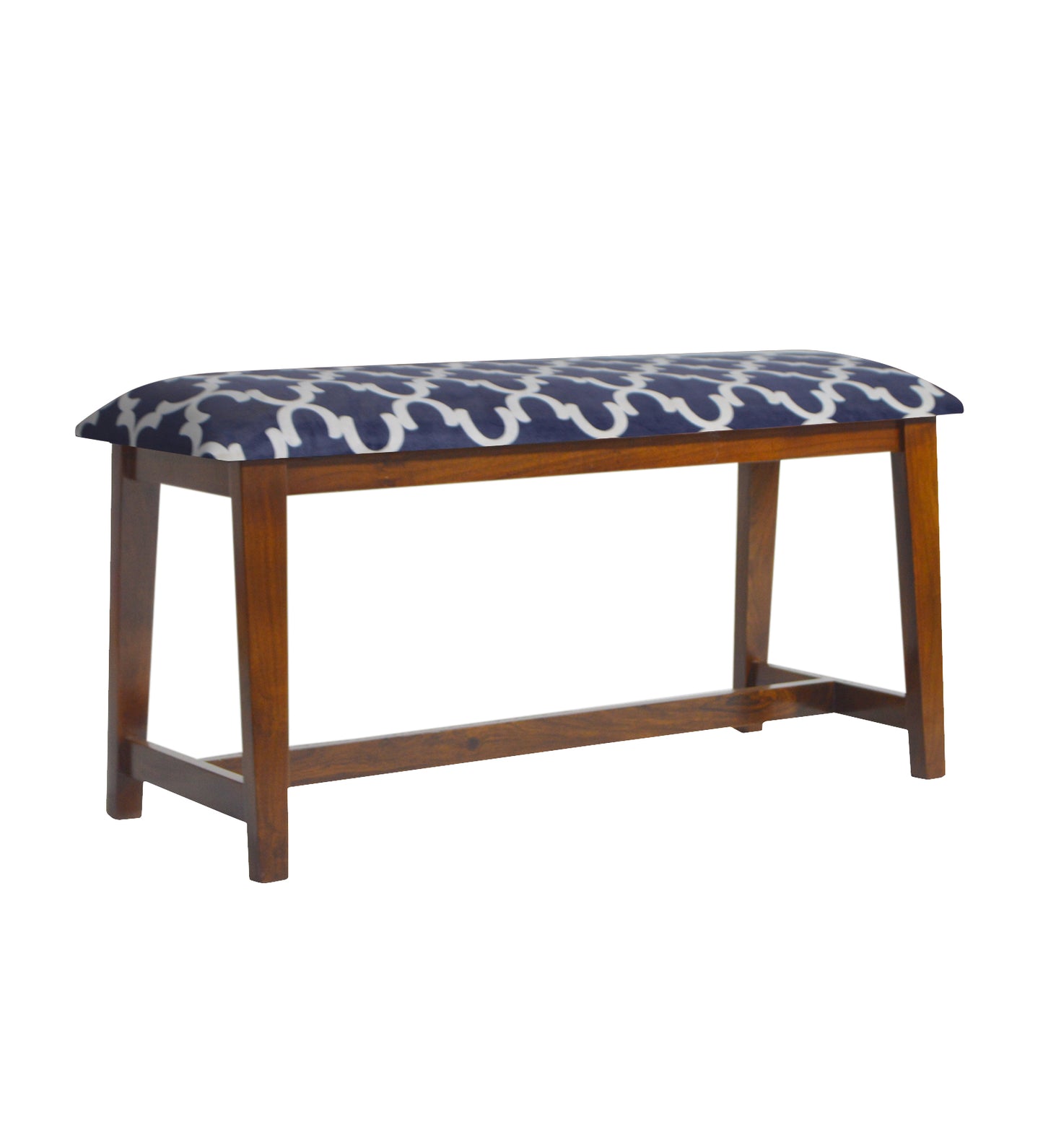 Veda Upholstered Bench (Blue-Quatrefoil) (Copy)