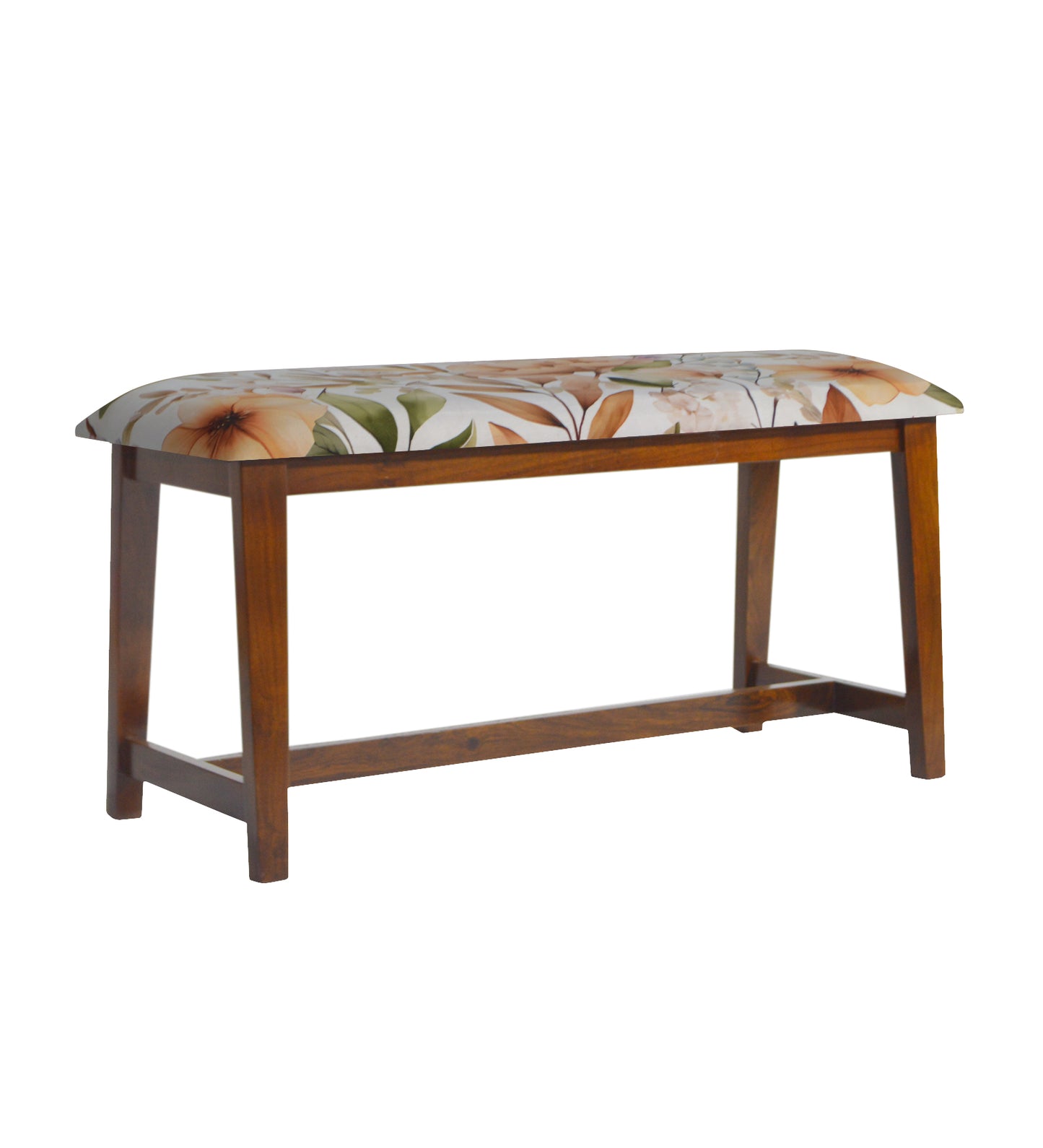 Veda Upholstered Bench (Fall Foliage Print)