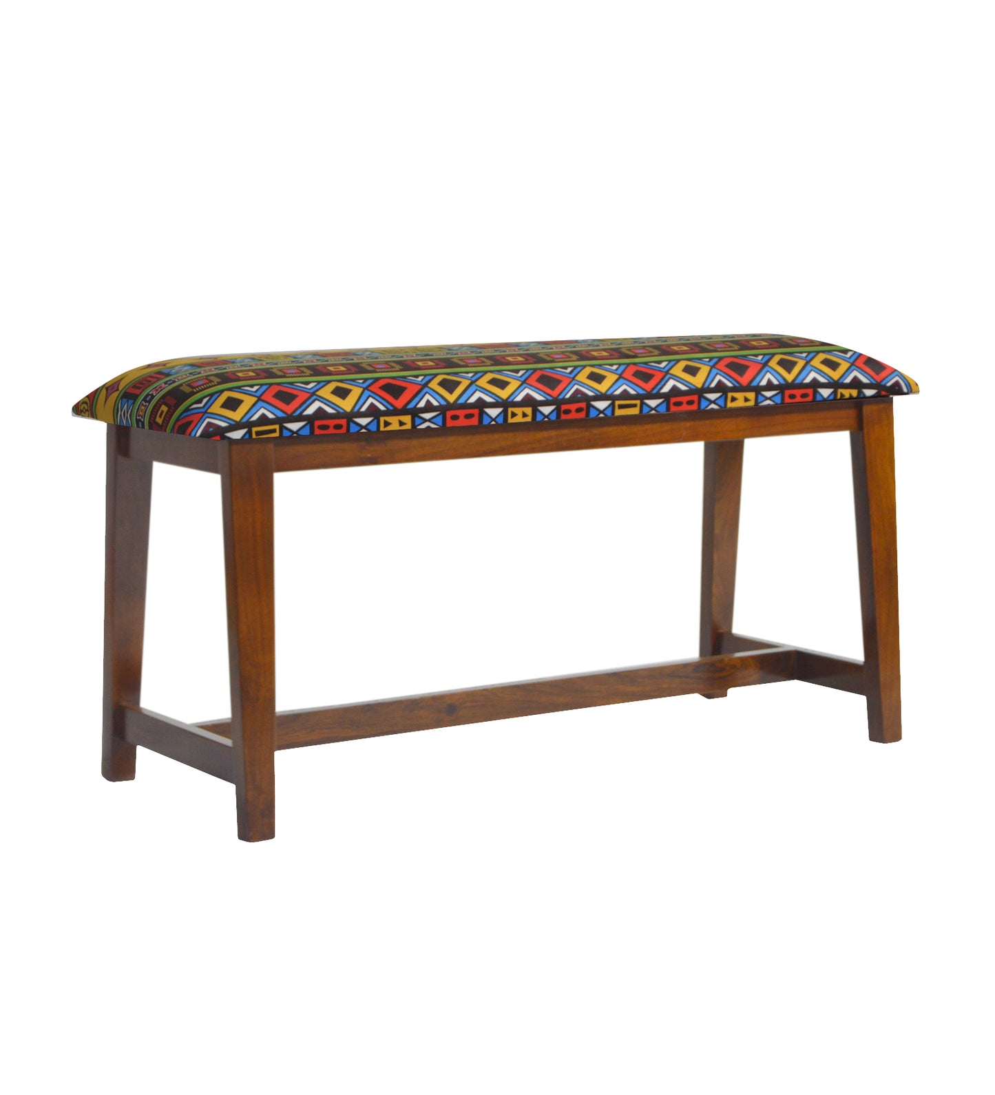 Veda Upholstered Bench (Abstract Print)