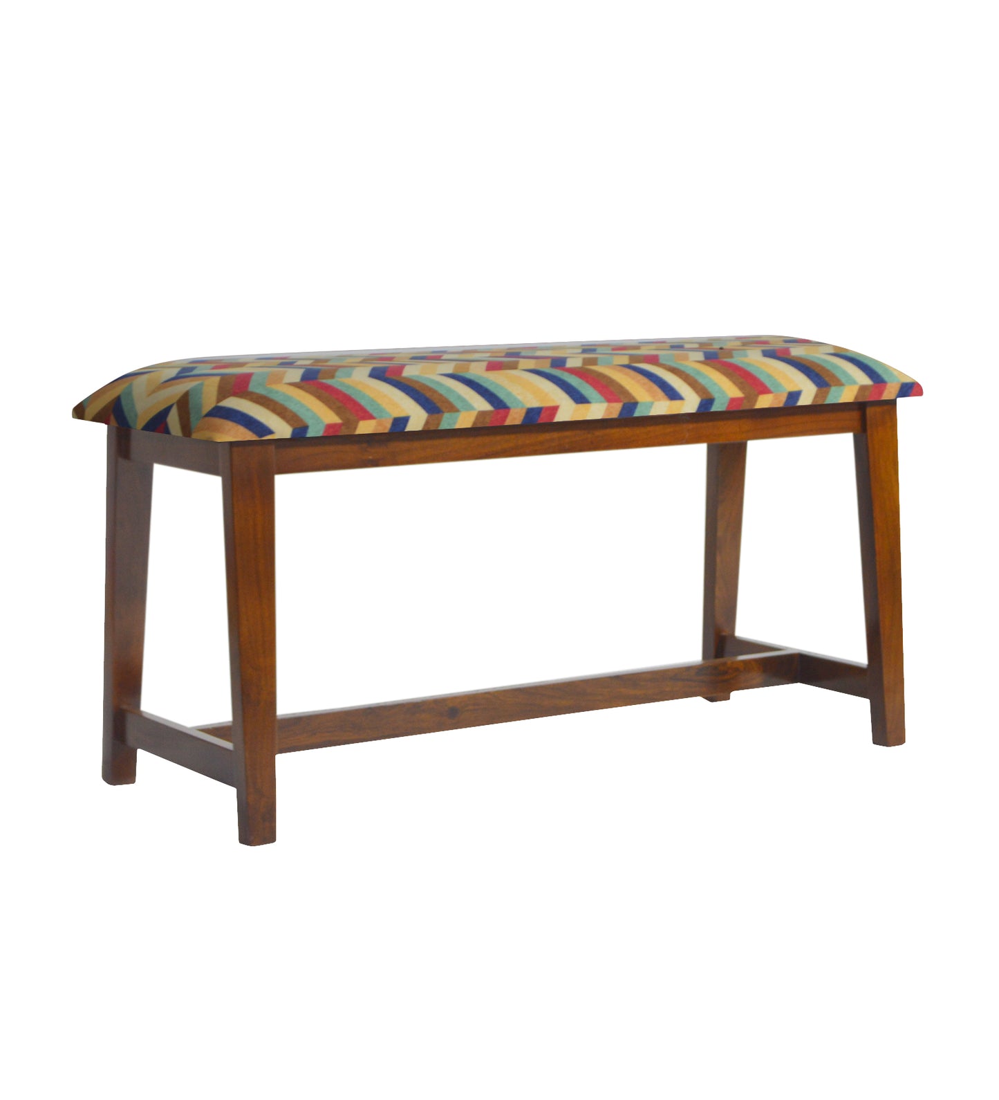 Veda Upholstered Bench (Zigzag Chevron Pattern)