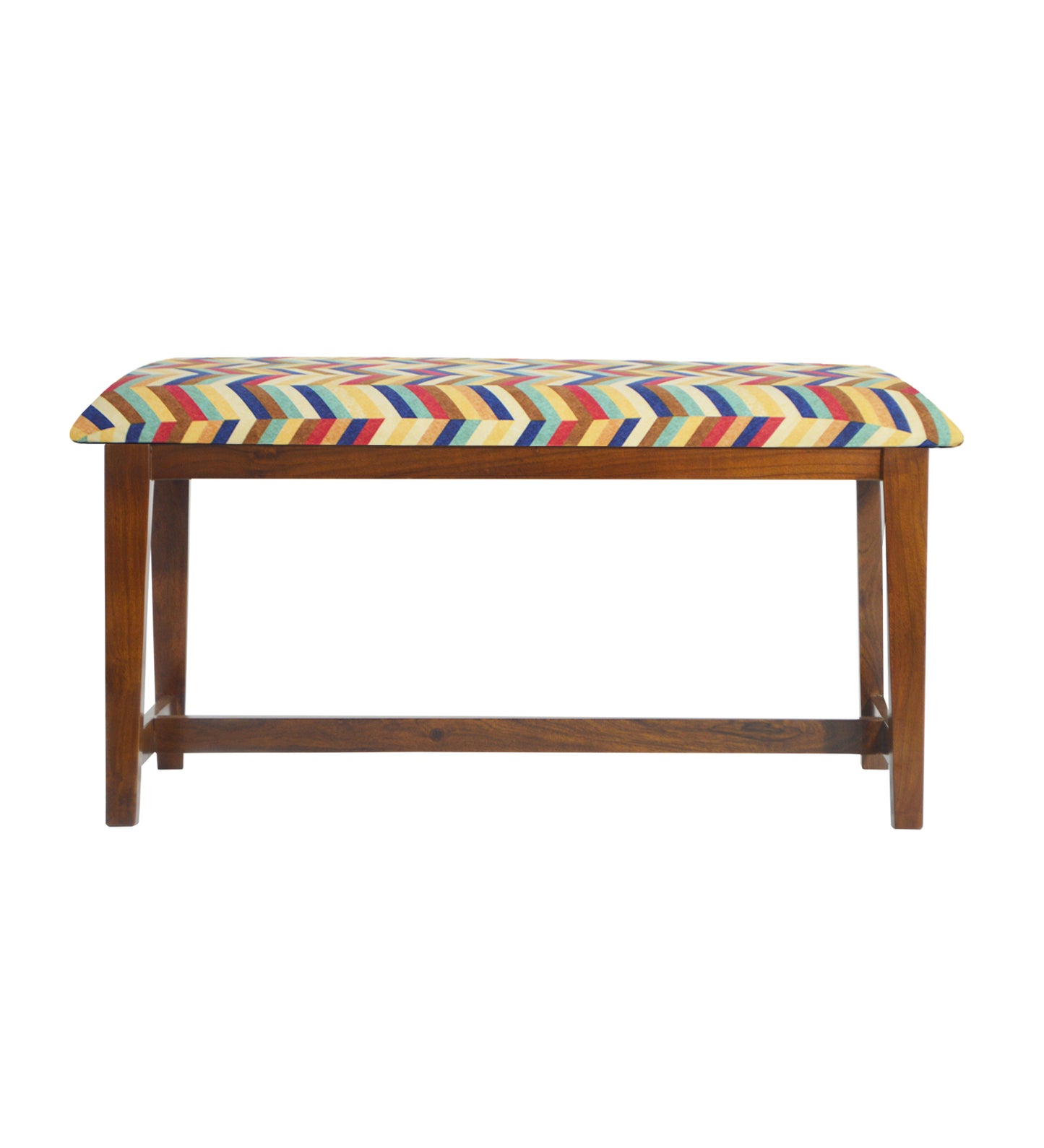 Veda Upholstered Bench (Zigzag Chevron Pattern)
