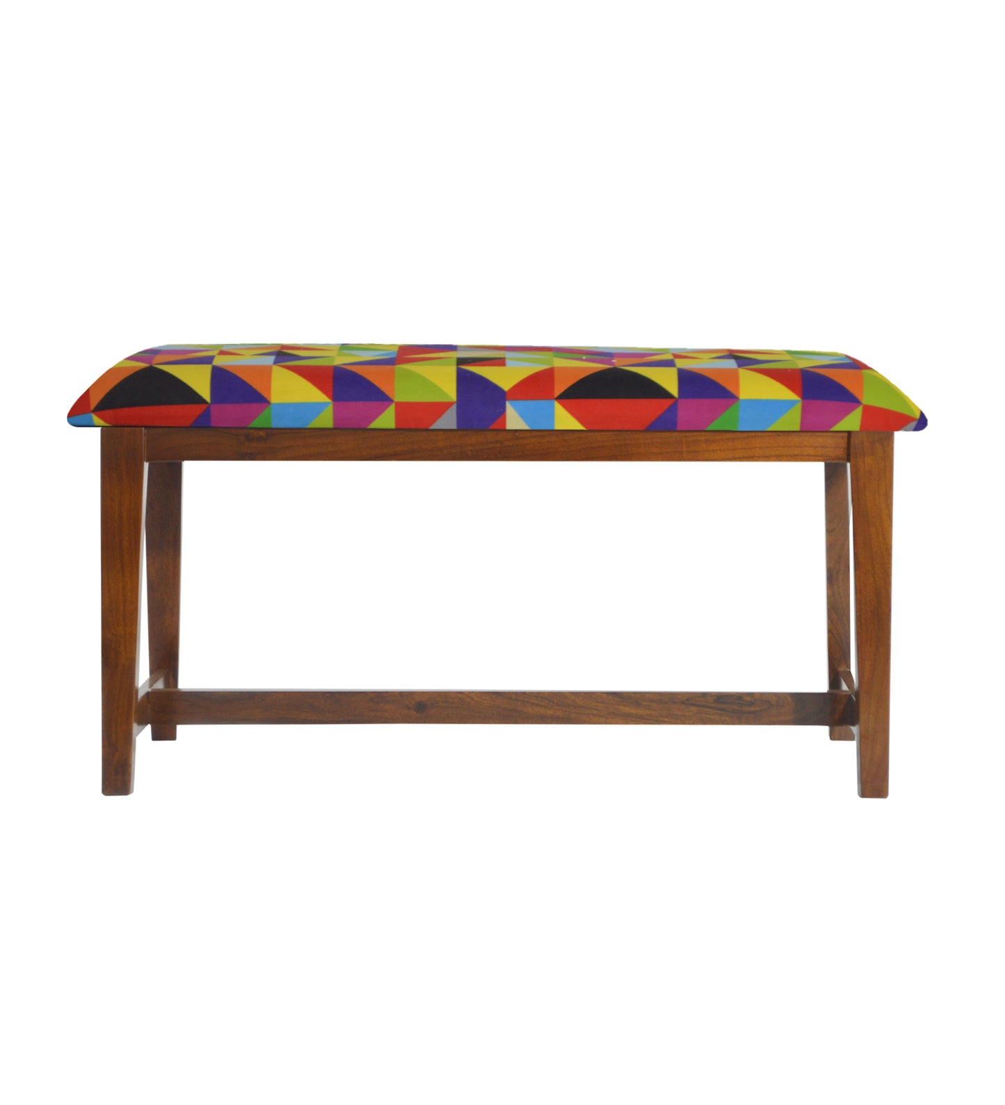 Veda Upholstered Bench (Multi-Color Triangle)