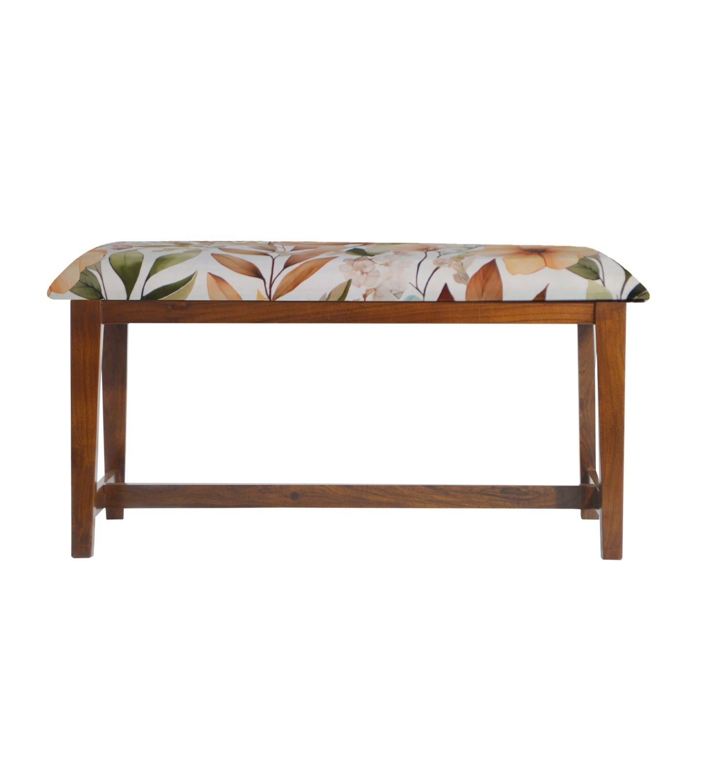 Veda Upholstered Bench (Fall Foliage Print)