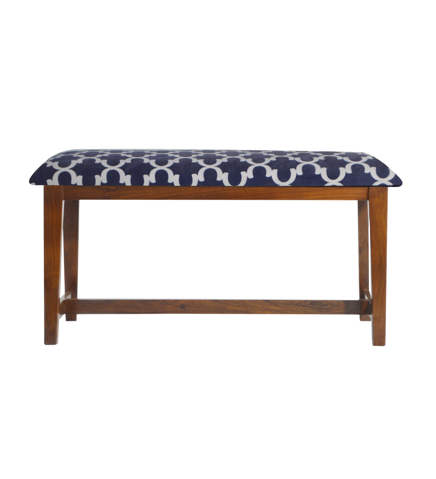 Veda Upholstered Bench (Blue-Quatrefoil) (Copy)