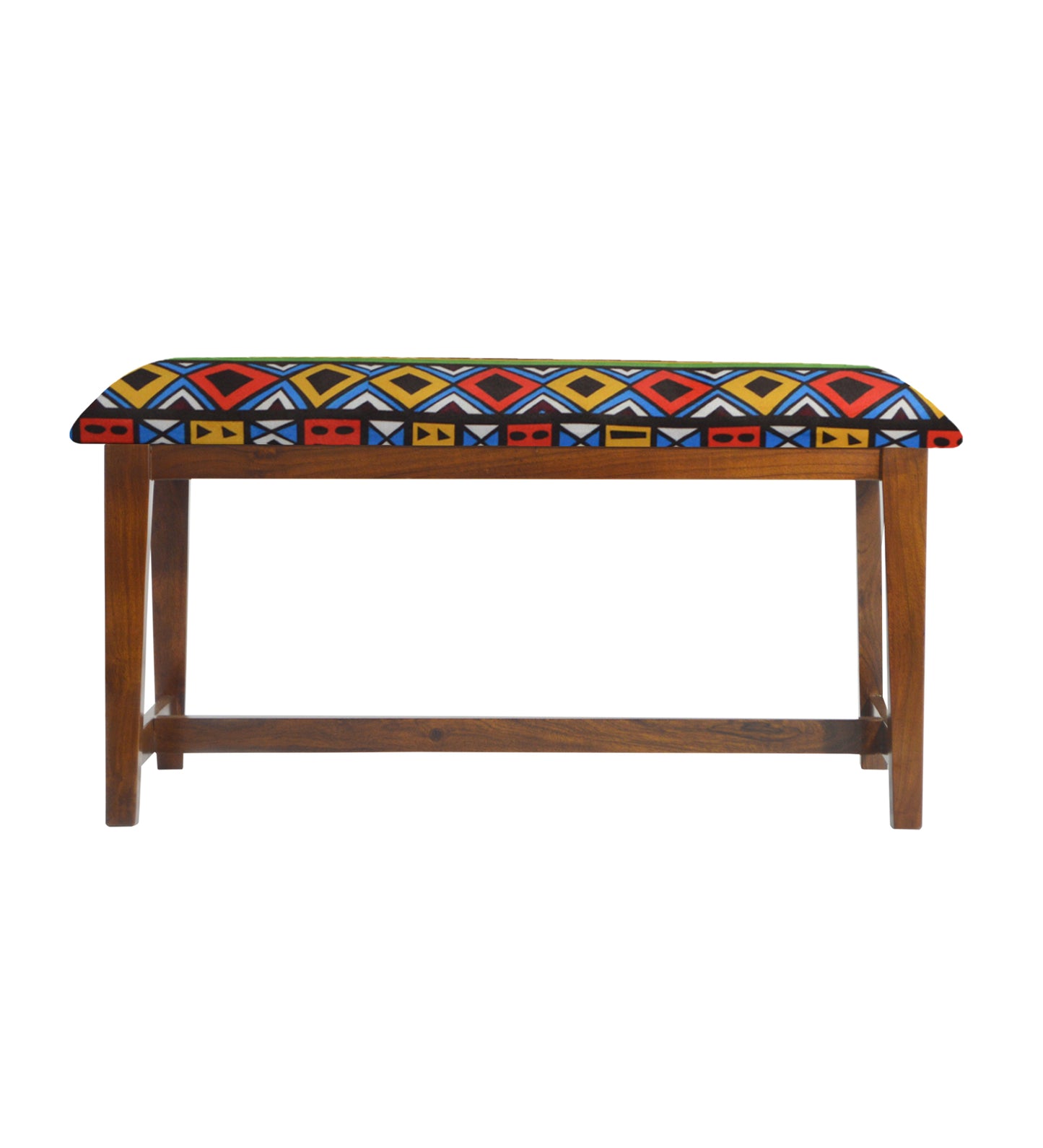 Veda Upholstered Bench (Abstract Print)