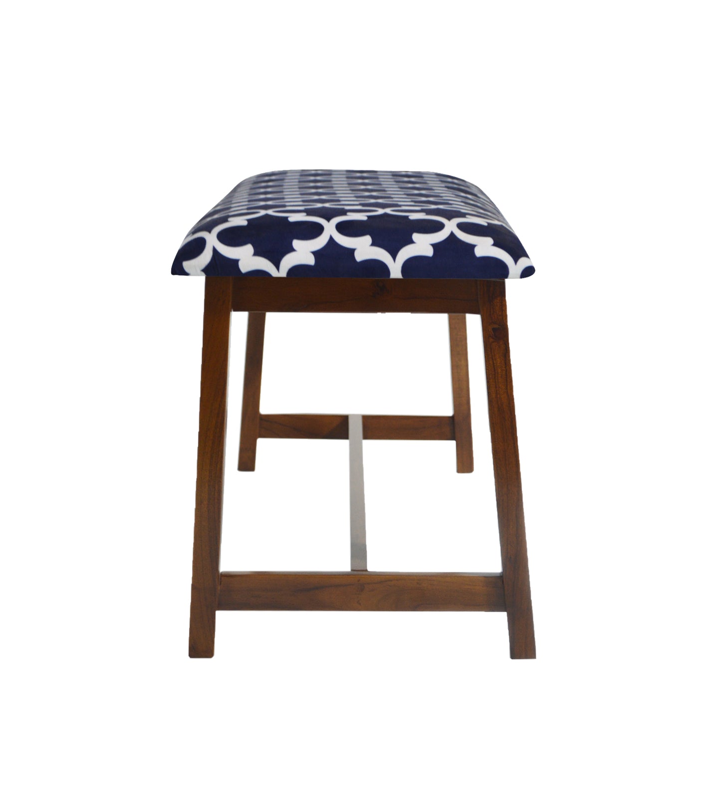 Veda Upholstered Bench (Blue-Quatrefoil) (Copy)