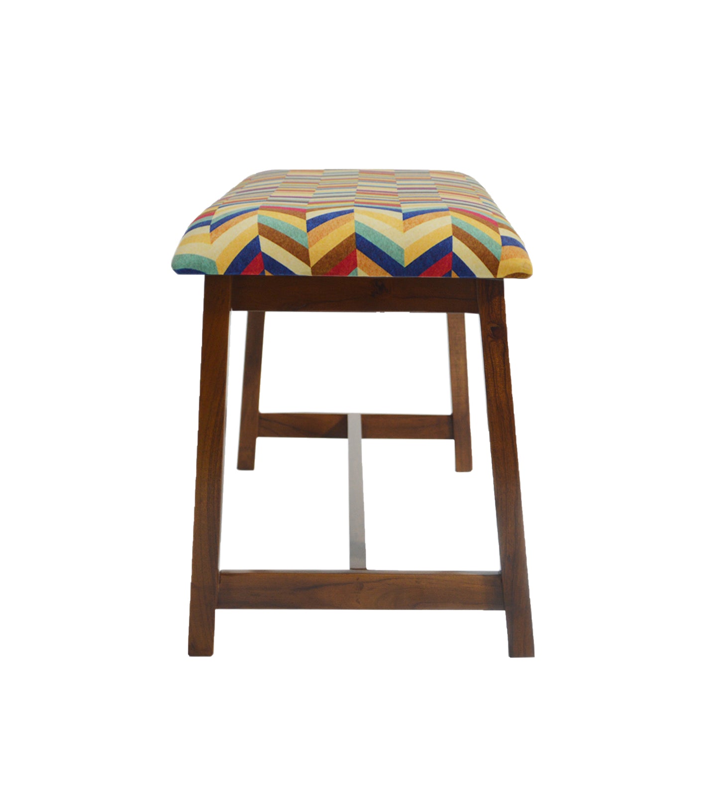 Veda Upholstered Bench (Zigzag Chevron Pattern)