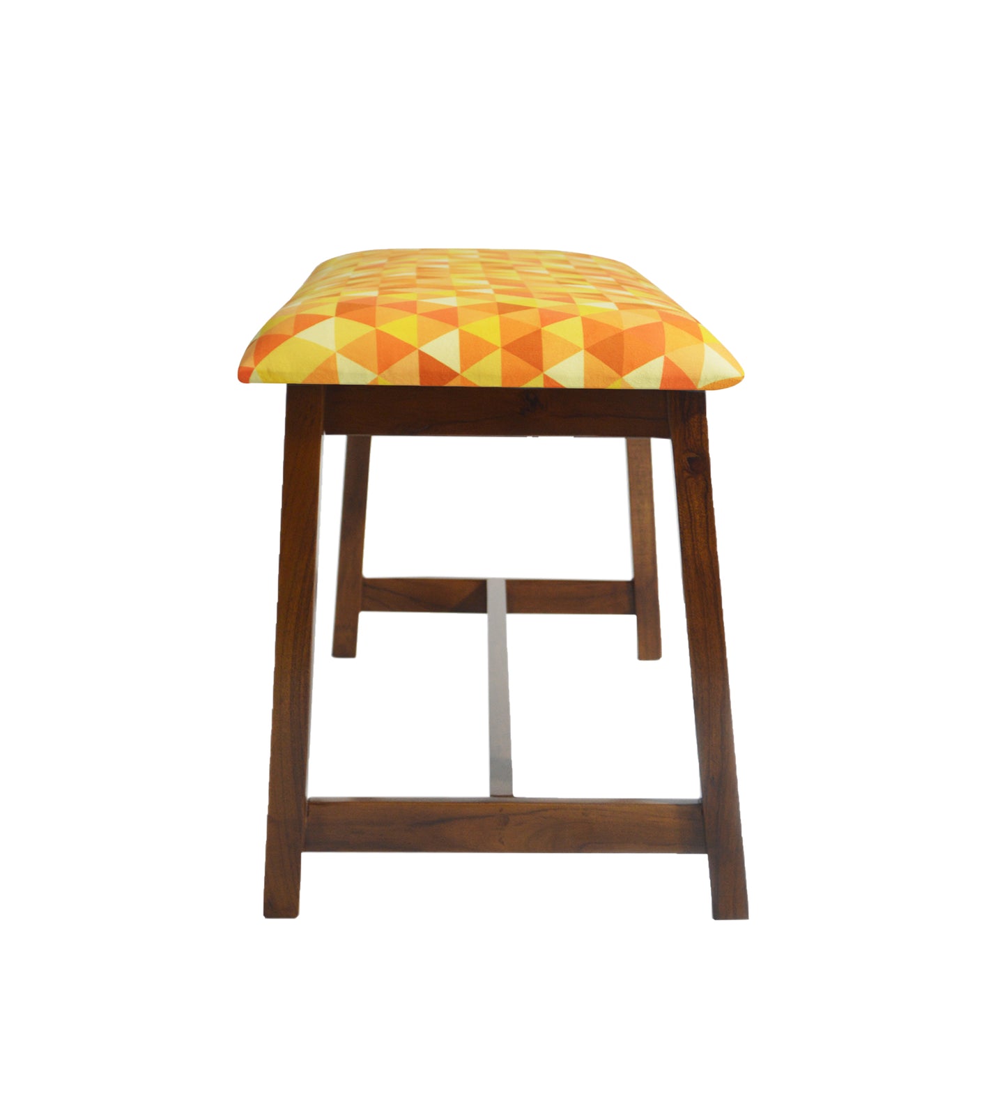 Veda Upholstered Bench (Sunset Triangle Print)