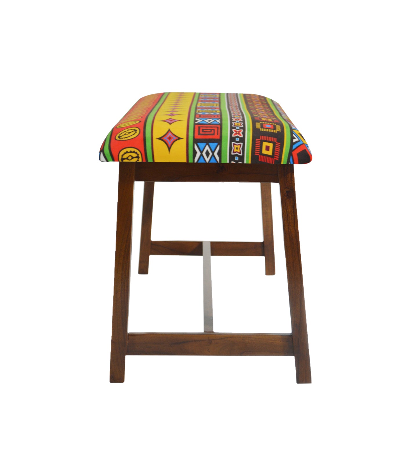 Veda Upholstered Bench (Abstract Print)