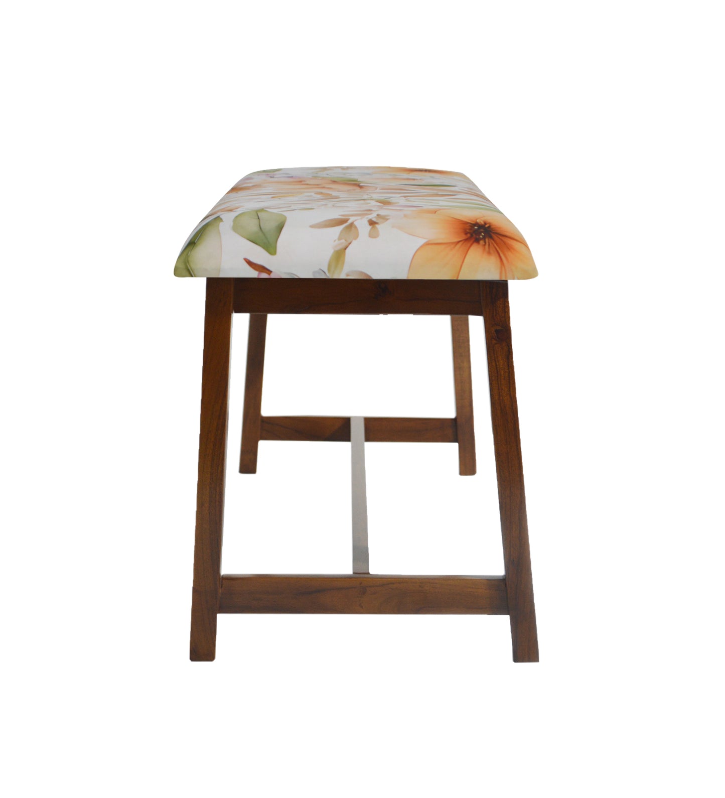 Veda Upholstered Bench (Fall Foliage Print)
