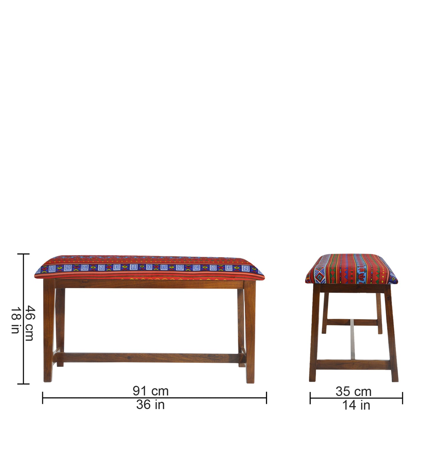 Veda Upholstered Bench (Banjara Embroidery)