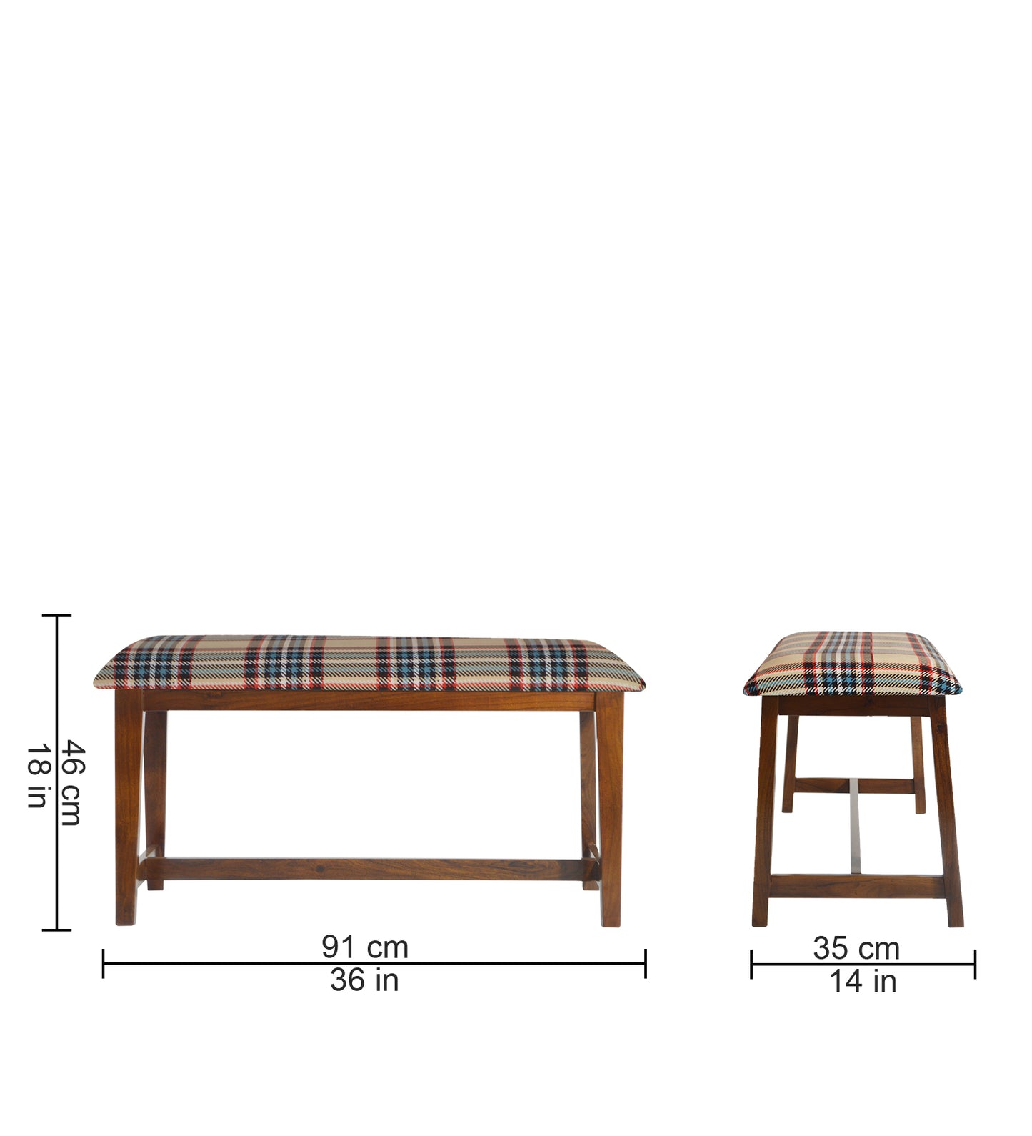 Veda Upholstered Bench (Chinoiserie Print Baige) (Copy)