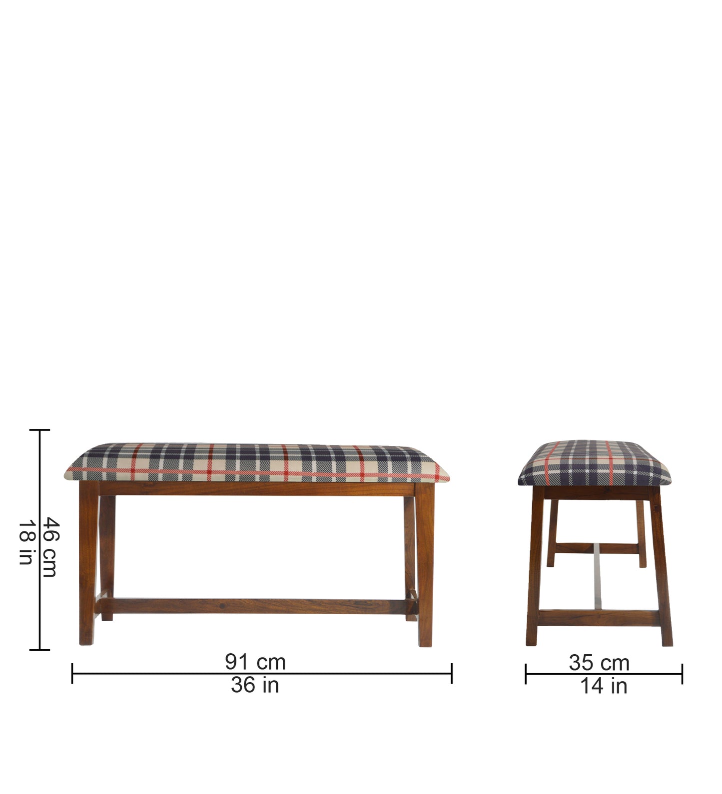Veda Upholstered Bench (Chinoiserie Print)