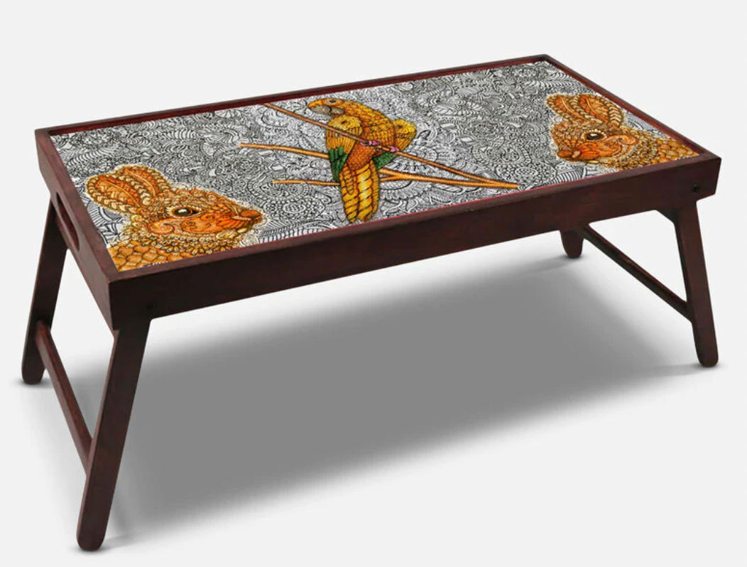 Doodle Art Laptop Table in Multicolour