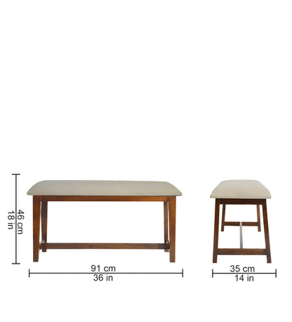 Veda Upholstered Bench (Beige)