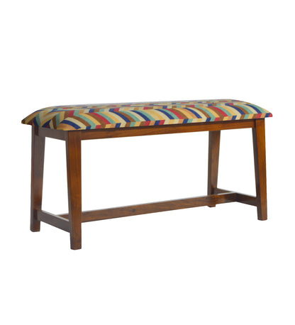 Veda Upholstered Bench (Zigzag Chevron Pattern)