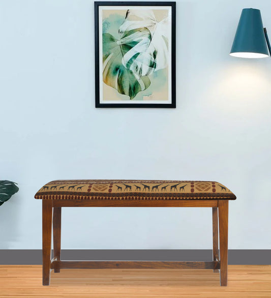 Veda Upholstered Bench (Folk Art Brown)