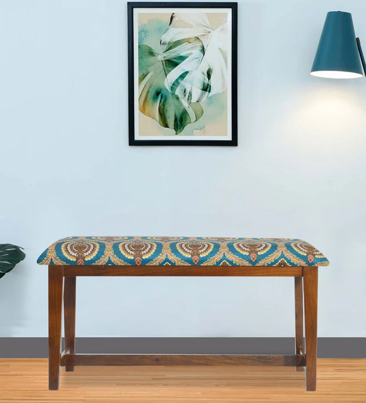 Veda Upholstered Bench (Ogee Print)