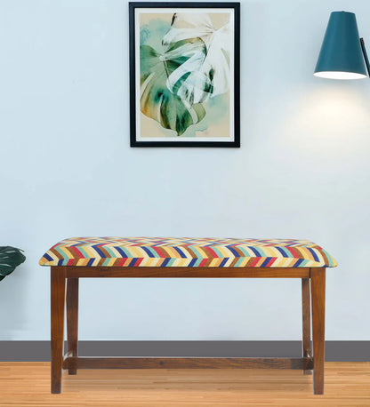 Veda Upholstered Bench (Zigzag Chevron Pattern)