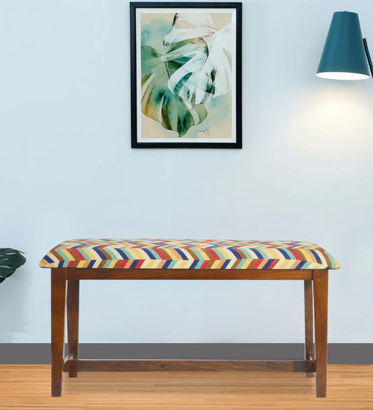 Veda Upholstered Bench (Zigzag Chevron Pattern)