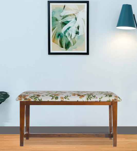 Veda Upholstered Bench (Vine floral print)