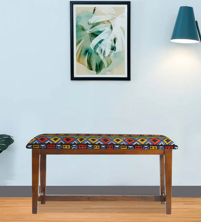 Veda Upholstered Bench (Abstract Print)