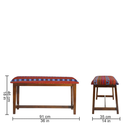 Veda Upholstered Bench (Banjara Embroidery)