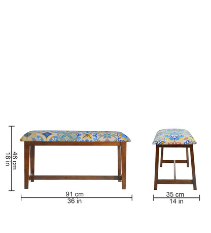 Veda Upholstered Bench (Talavera Pattern)