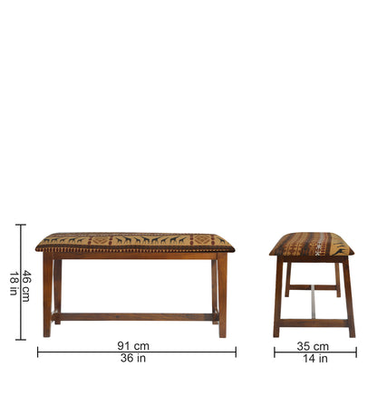 Veda Upholstered Bench (Folk Art Brown)