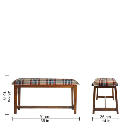 Veda Upholstered Bench (Chinoiserie Print Baige) (Copy)