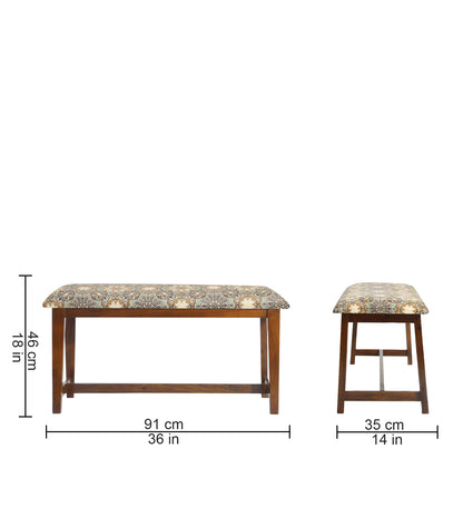 Veda Upholstered Bench (Medallion Pattern)