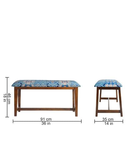 Veda Upholstered Bench (Moroccan  Tile)