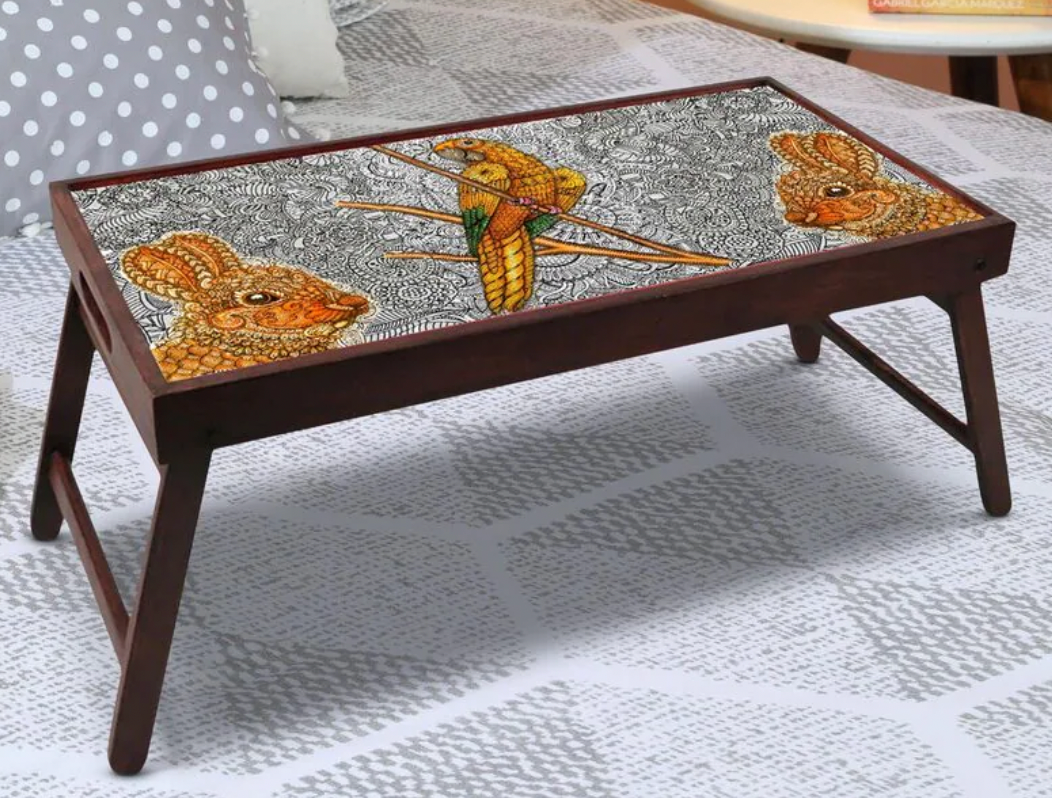 Buy Online Doodle Art Laptop Table | solid wood furniture – Globally Indian
